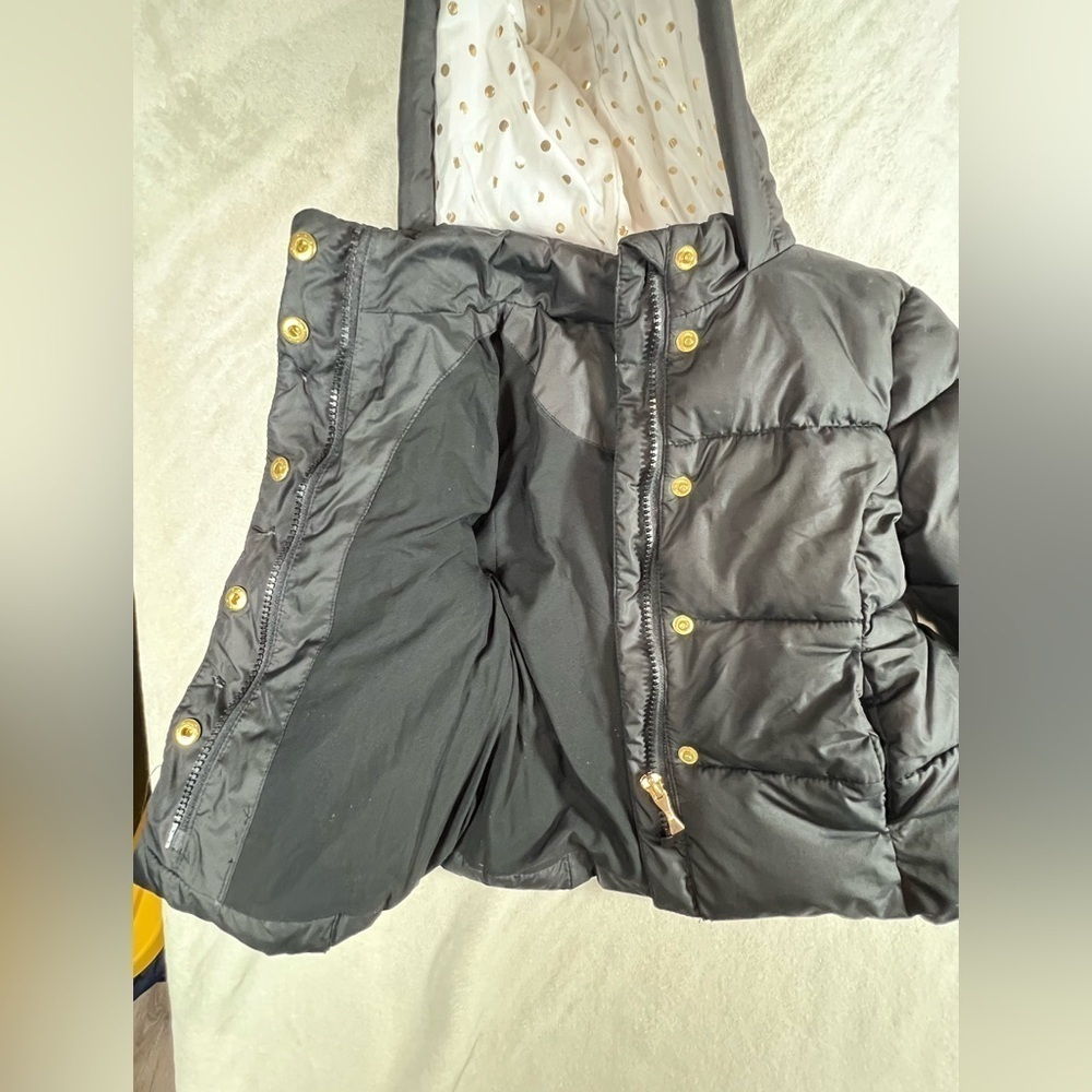 Kate Spade 24M Girl Black Hooded Winter Jacket Coat - Picture 5 of 8